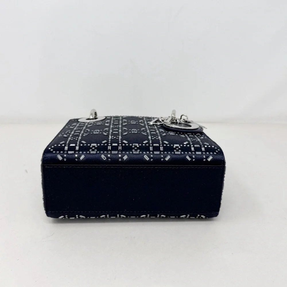 Christian Dior Black Strass Cannage Satin Mini Lady Dior - Picture 4 of 10